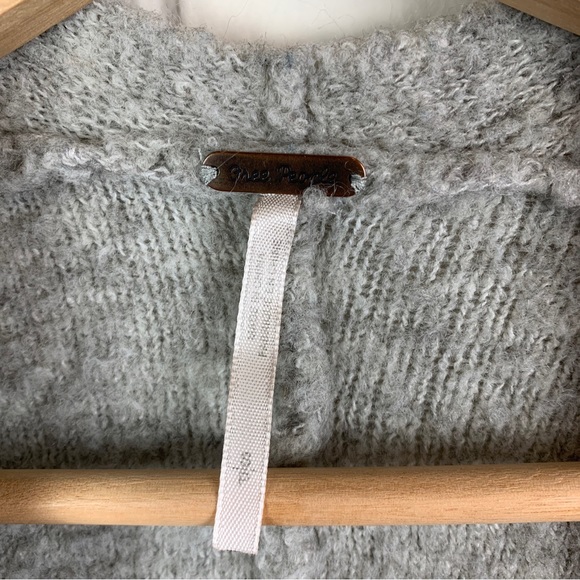 Free People Wool Open Front Cardigan Gray Women’s Small - Picture 3 of 5